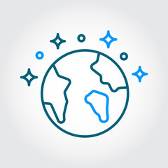 Flat Design earth Icon Vector Premium EPS10