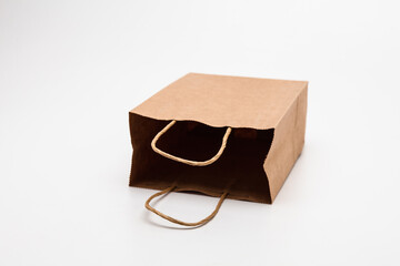 Empty open brown paper bags for shopping and other cary use