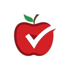 Red Quality Apple Logo Template. Apple vector illustration design icon logo template