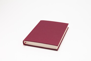  Red color book on white background