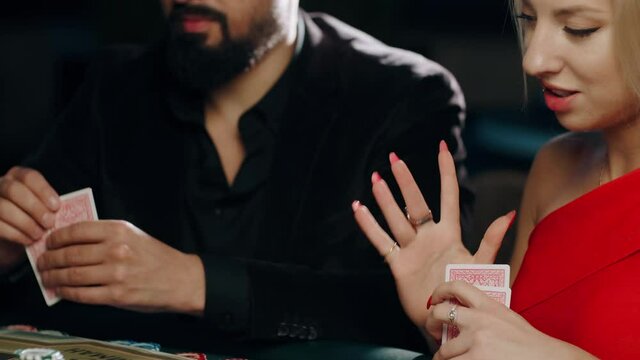 People playing poker in casino