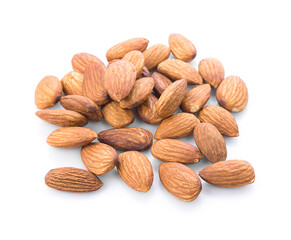 almonds nuts isolated on white background
