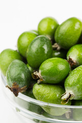 Feijoa fruit on white background