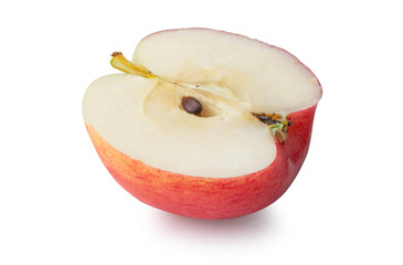 Apple half red isolated on white background with clipping path.