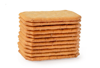 Cracker stack isolated on white background with clipping path.