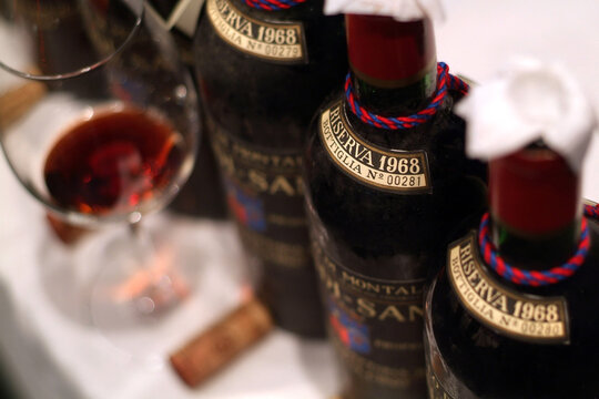 Turin, Piedmont, Italy. -10/26/2009- Fair "Wine show", aged Tuscan red wine Brunello di Montalcino.