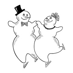 Snowmen on skates