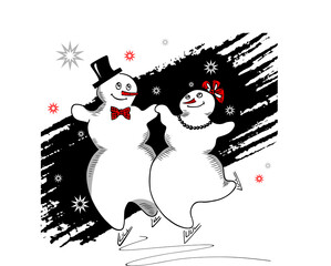 Snowmen on skates