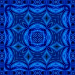 royal blue pvc plastic hose background transformed by reflection to unique abstract patterns and designs of a modern art style