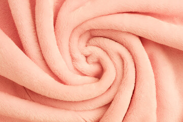 peach fleece fabric close up texture