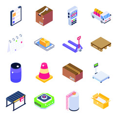 Pack of Logistic Service in Modern Isometric Design