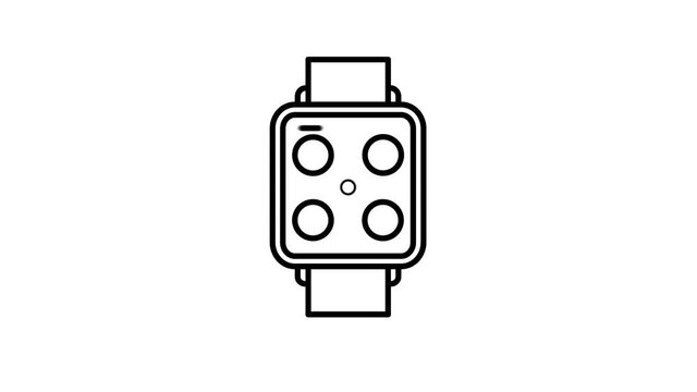 Smartwatch line icon on the Alpha Channel