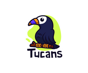 toucans cartoon logo vector design illustration