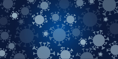 Covid 19 science illustration - coronavirus sars cov 2 - blue design banner