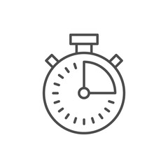 Stopwatch line icon or time concept