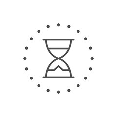 Hourglass line icon or time concept