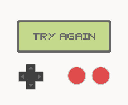 Creative design of vintage videogame screen and control