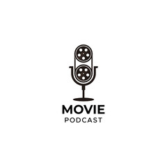 Movie podcast logo design template