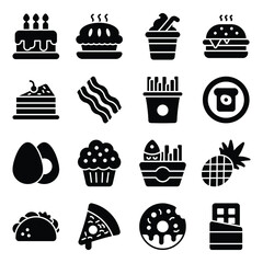 
Junk Food Flat Icons Pack 
