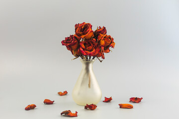 art of rose wither in the vase, failing in love