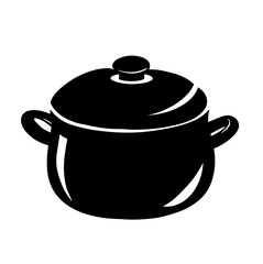 Cooking pan vector icon. Pan black silhouette on white background