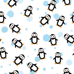 Funny Penguin seamless pattern