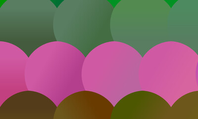 Beautiful Green, pink and brown circles background, digitally created