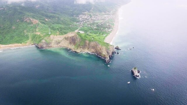 Beach aereal dron manabi Ecuador