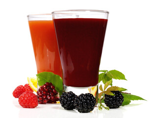 Mixed Berries Smoothie on white Background Isolated