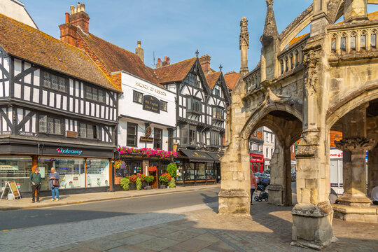 View of Poultry Cross and Minster Street, Salisbury, Wiltshire