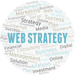 Web Strategy word cloud create with text only.