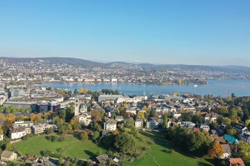 Zürich city view, drone shot