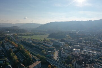 Obraz premium Zürich city view, drone shot