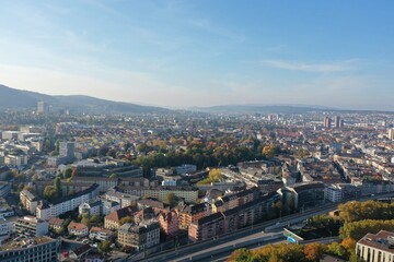Fototapeta na wymiar Zürich city view, drone shot