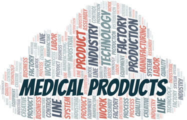 Fototapeta premium Medical Products word cloud create with text only.