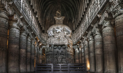 Ajanta Cave Temples in the Granite Mountains of Vindhya, India
