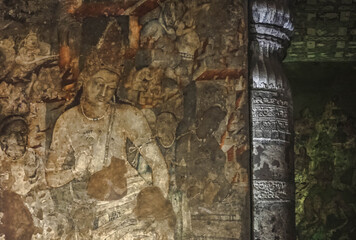 Ajanta Cave Temples in the Granite Mountains of Vindhya, India