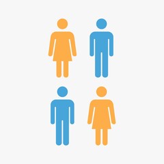 Male and Female icon set vector,man and woman icon vector.