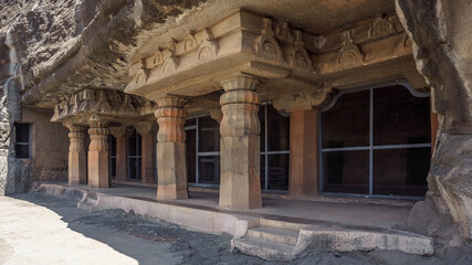 Ajanta Cave Temples in the Granite Mountains of Vindhya, India