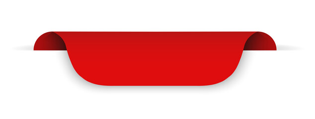 Red ribbon banners, template labels set. Blank for decoration graphic. Vector illustration