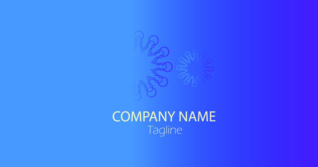 abstract blue background with wave and symbol