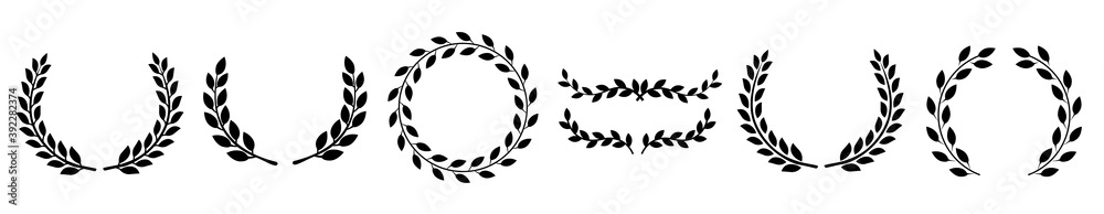 Canvas Prints circular laurel foliate vector icon