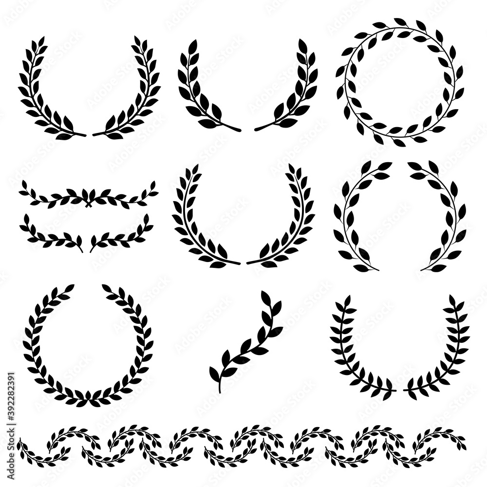 Canvas Prints circular laurel foliate vector icon