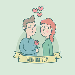 Valentine's Day Romantic Couple Card	
