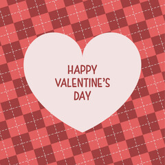 Happy Valentine's Day Rhombus Background Card	