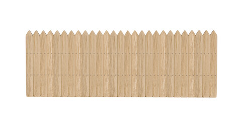 3D Wooden fence at ranch isolated over white background with clipping path