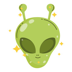 alien character space galaxy astronomy in cartoon style