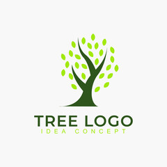 Obraz premium Nature trees logo design vector illustration. Tree vector icon
