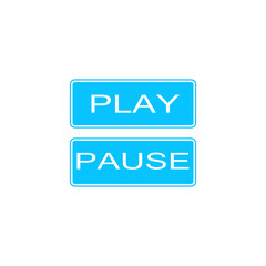 Play and pause button icon flat.