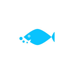 Fish icon flat.